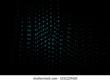 Dark Blue, Green vector template with isolated letters. Colored alphabet signs with gradient on white background. Pattern for booklets, leaflets of education.
