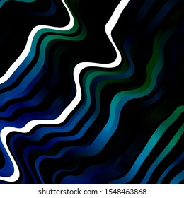 Dark Blue, Green vector template with wry lines. Colorful illustration in circular style with lines. Template for your UI design.