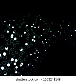 Dark Blue, Green vector template with circles. Colorful illustration with gradient dots in nature style. Pattern for business ads.