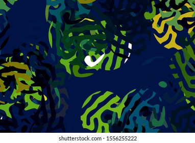 Dark Blue, Green vector template with chaotic shapes. Modern abstract illustration with colorful random forms. Background for a cell phone.