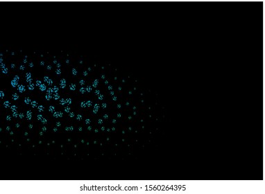 Dark Blue, Green vector template with memphis shapes. Colorful chaotic forms with gradient in modern style. Modern design for your business card.