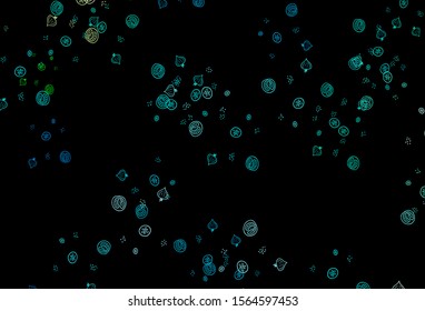 Dark Blue, Green vector template with organic meal. Beautiful colorful illustration with food in doodle style. Pattern for menu of cafes, bars, restaurants.