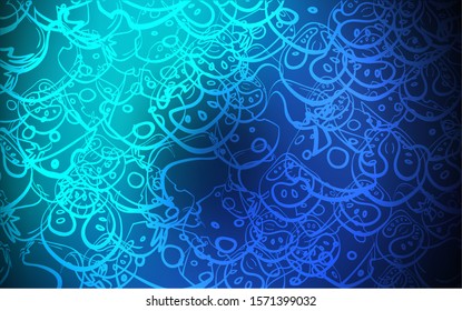 Dark Blue, Green vector template with organic meal. Beautiful colored illustration with food in doodle style. Pattern for ad, booklets, leaflets of restaurants.