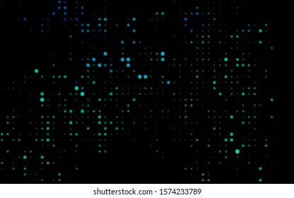Dark Blue, Green vector template with circles. Glitter abstract illustration with blurred drops of rain. Pattern of water, rain drops.