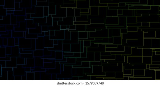 Dark Blue, Green vector template in rectangles. Illustration with a set of gradient rectangles. Pattern for websites, landing pages.