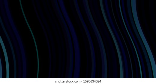 Dark Blue, Green vector template with lines. Colorful abstract illustration with gradient curves. Template for cellphones.