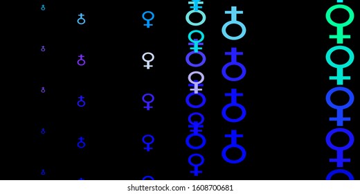 Dark Blue, Green vector template with businesswoman signs. Simple design in abstract style with women’s rights activism. Elegant design for wallpapers.