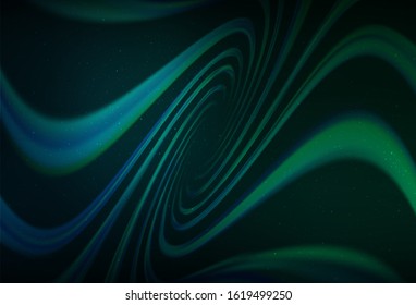 Dark Blue, Green vector template with space stars. Glitter abstract illustration with colorful cosmic stars. Template for cosmic backgrounds.