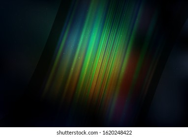 Dark Blue, Green vector template with space stars. Glitter abstract illustration with colorful cosmic stars. Pattern for futuristic ad, booklets.