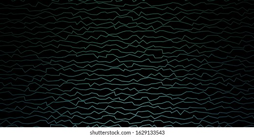 Dark Blue, Green vector template with curves. Abstract illustration with gradient bows. Pattern for business booklets, leaflets