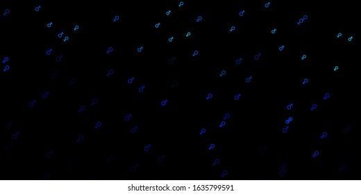 Dark Blue, Green vector template with businesswoman signs. Abstract illustration with a depiction of women's power. Design for International Women’s Day.