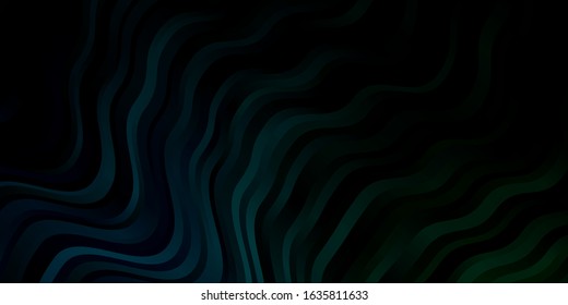 Dark Blue, Green vector template with wry lines. Colorful illustration, which consists of curves. Template for your UI design.