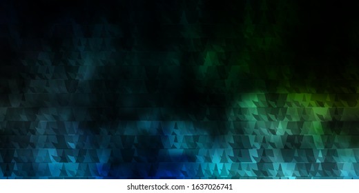 Dark Blue, Green vector template with lines, triangles. Smart design in abstract style with gradient triangles. Pattern for booklets, leaflets