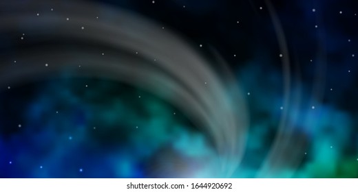 Dark Blue, Green vector template with neon stars. Colorful illustration with abstract gradient stars. Best design for your ad, poster, banner.