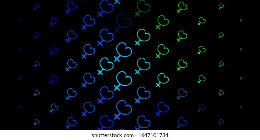 Dark Blue, Green vector template with businesswoman signs. Abstract illustration with a depiction of women's power. Background for International Women’s Day.