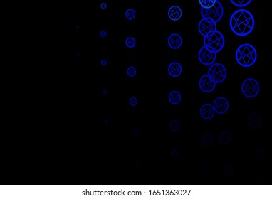 Dark Blue, Green vector template with esoteric signs. Abstract illustration with gothic gradient shapes. Simple design for occult depiction.