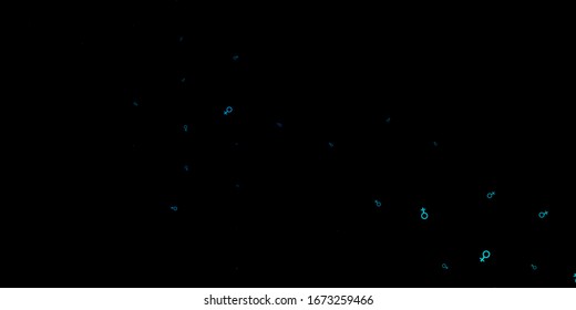 Dark Blue, Green vector template with esoteric signs. Colorful vintage illustration with gradient alchemy shapes. Simple base for your occult design.