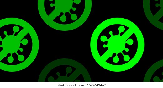 Dark Blue, Green vector template with flu signs. Colorful  gradient illness symbols in simple abstract style. Simple design against epidemic information.