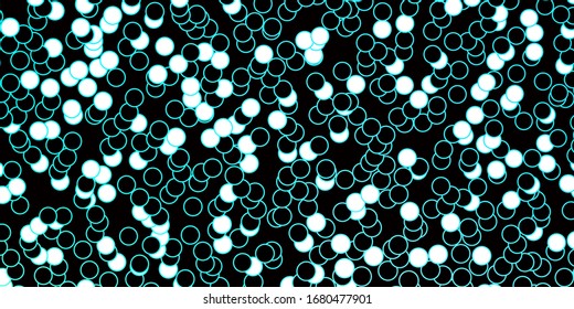 Azul oscuro, plantilla vectorial verde con círculos. Diseño decorativo abstracto en estilo degradado con burbujas. Patrón para anuncios comerciales.