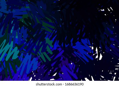 Dark Blue, Green vector template with repeated sticks. Lines on blurred abstract background with gradient. Best design for your ad, poster, banner.