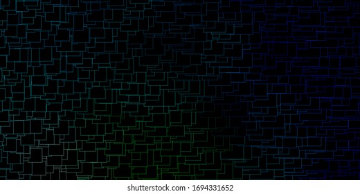 Dark Blue, Green vector template in rectangles. Colorful illustration with gradient rectangles and squares. Modern template for your landing page.