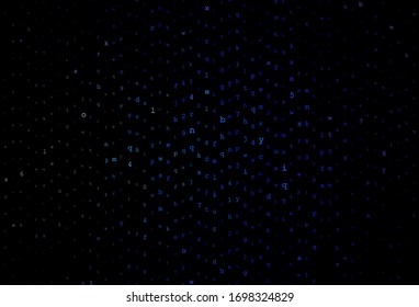 Dark Blue, Green vector template with isolated letters. Colored alphabet signs with gradient on white background. Pattern for school, grammar websites.