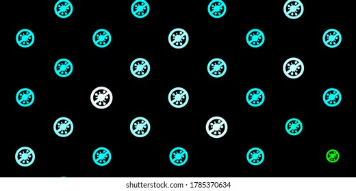 Dark Blue, Green vector template with flu signs. Simple design in abstract style with infection forms. Wallpaper for health protection.