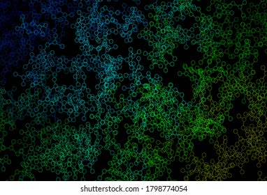 Dark Blue, Green vector template with artificial intelligence structure. Shining illustration with AI shapes on abstract template. Smart design for promotion of bid data.