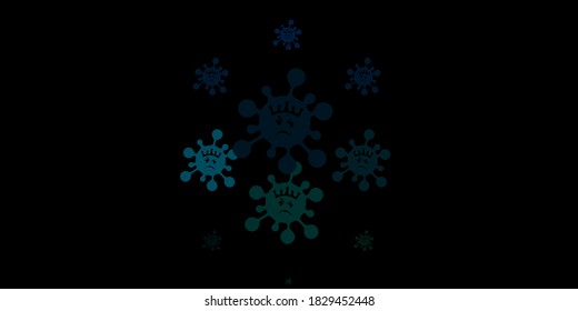 Dunkelblaue, grüne Vektorvorlage mit Grippezeichen. Abstrakte Illustration mit biologischen Farbverlauf-Formen. Bestes Design für Quarantäneereignisse.