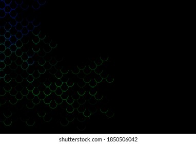 Dark Blue, Green vector template with circles. Illustration with set of shining colorful abstract circles. Design for posters, banners.