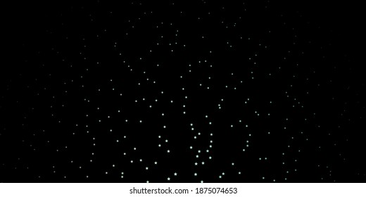 Azul oscuro, plantilla vectorial verde con estrellas de neón. Brillante ilustración colorida con estrellas pequeñas y grandes. Patrón para envolver regalos.