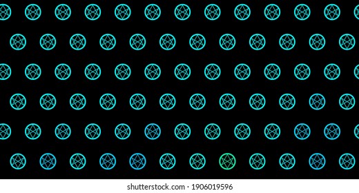 Dark Blue, Green vector template with esoteric signs. Colorful vintage illustration with gradient alchemy shapes. Background for esoteric, mystic designs.