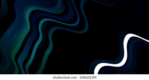 Dunkelblau, grüne Vektorvorlage mit wry lines. Illustration im abstrakten Stil mit Farbverlauf-gebogen.  Kluges Design für Ihre Werbeaktionen.