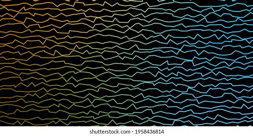 Dark Blue, Green vector template with curves. Abstract illustration with bandy gradient lines. Pattern for websites, landing pages.