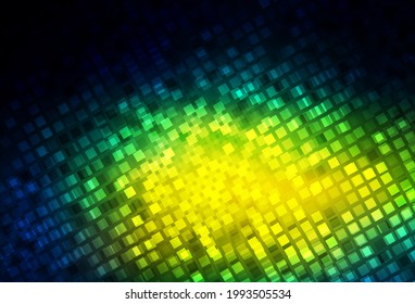 Azul oscuro, plantilla vectorial verde con rhombus. Ilustración de gradiente abstracto con rectángulos. Patrón para comerciales.