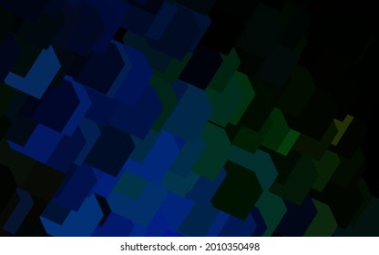 Dark Blue, Green vector template with rhombus. Glitter abstract illustration with rectangular shapes. Pattern for commercials.