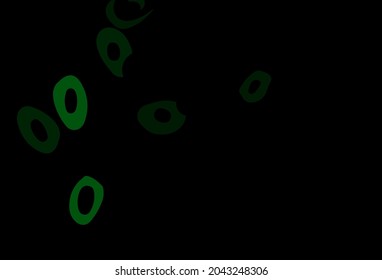 Azul oscuro, plantilla vectorial verde con círculos. Diseño decorativo borroso en estilo abstracto con burbujas. Patrón para sitios web hermosos.