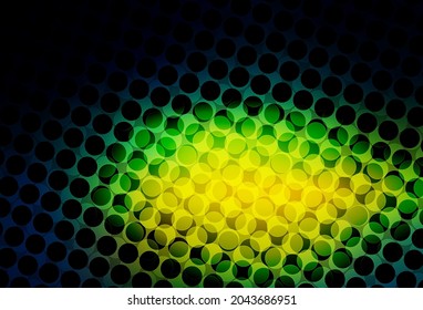 Dark Blue, Green vector template with circles. Blurred decorative design in abstract style with bubbles. Design for your business advert.