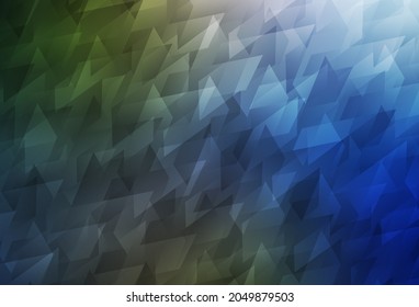 Azul oscuro, plantilla vectorial verde con rhombus. Diseño decorativo de estilo abstracto con rectángulos. Patrón para comerciales.