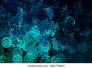 Dark Blue, Green vector template with chaotic shapes. Decorative design in abstract style with random forms. Background for a cell phone.