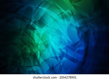Dark Blue, Green vector template with chaotic shapes. Decorative design in abstract style with random forms. Background for a cell phone.