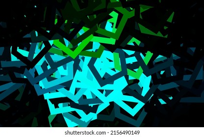 Dark Blue, Green vector template in hexagonal style. Illustration with set of colorful hexagons. Pattern for texture of wallpapers.