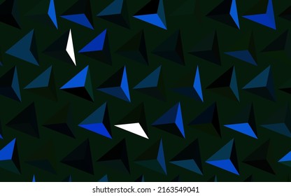 Dark Blue, Green vector template with crystals, triangles. Decorative design in abstract style with triangles. Modern design for your business card.