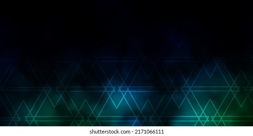 Azul oscuro, plantilla vectorial verde con cristales, triángulos. Ilustración con un conjunto de triángulos coloridos. Patrón para comerciales.