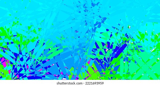 Dark Blue, Green vector template with triangle shapes. Illustration with abstract colorful triangle shapes. Landing pages material.