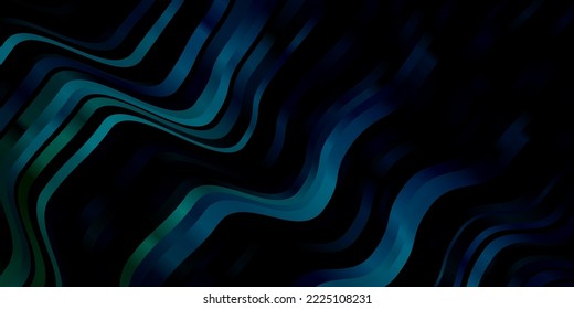 Dark Blue, Green vector template with wry lines. Bright illustration with gradient circular arcs. Pattern for business booklets, leaflets