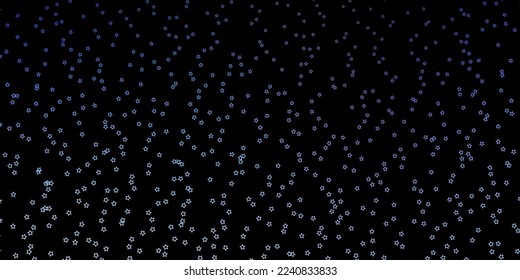 Azul oscuro, plantilla vectorial verde con estrellas de neón. Ilustración abstracta geométrica moderna con estrellas. Patrón para sitios web, páginas de inicio.
