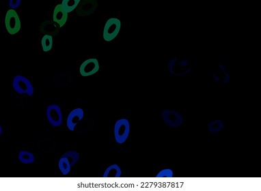 Dark Blue, Green vector template with circles. Blurred decorative design in abstract style with bubbles. Pattern for ads, leaflets.