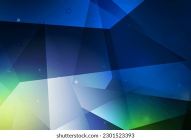 Dark Blue, Green vector template with crystals, triangles. Triangles on abstract background with colorful gradient. Modern template for landing page.