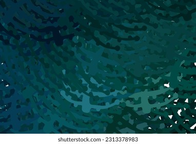 Dark Blue, Green vector template with chaotic shapes. Decorative design in abstract style with random forms. Modern design for your business card.